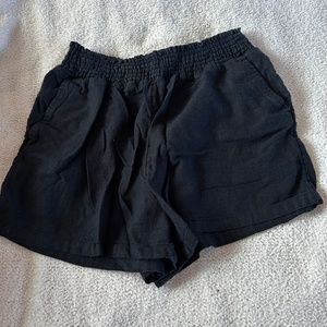 black shorts